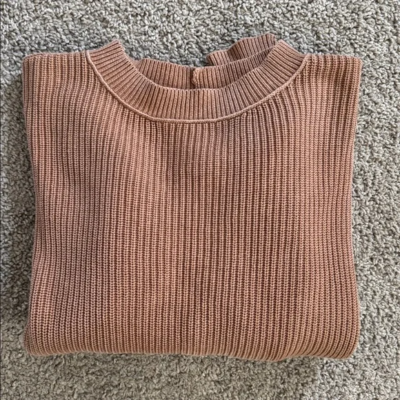 American Eagle Outfitters Tan Ribbed Crew Neck Sweater - Picture 6 of 6
